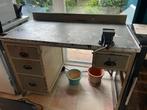 oude (vintage) werkbank, Doe-het-zelf en Verbouw, Werkbanken, Ophalen, Gebruikt, 70 tot 120 cm, Bankschroef