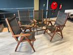 Teak tuinstoelen verstelbaar - 4 stuks, Ophalen, Gebruikt, Teakhout, Verstelbaar