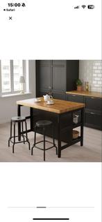 Vadholma Keukeneiland Tafel, Huis en Inrichting, Keuken | Keukenelementen, Ophalen, Gebruikt, 100 tot 150 cm, Zwart