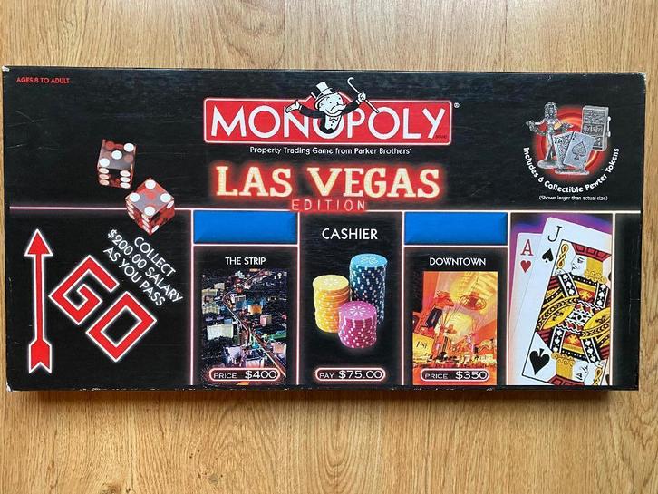 Monopoly Las Vegas, Hobby en Vrije tijd, Gezelschapsspellen | Bordspellen, Zo goed als nieuw, Een of twee spelers, Drie of vier spelers