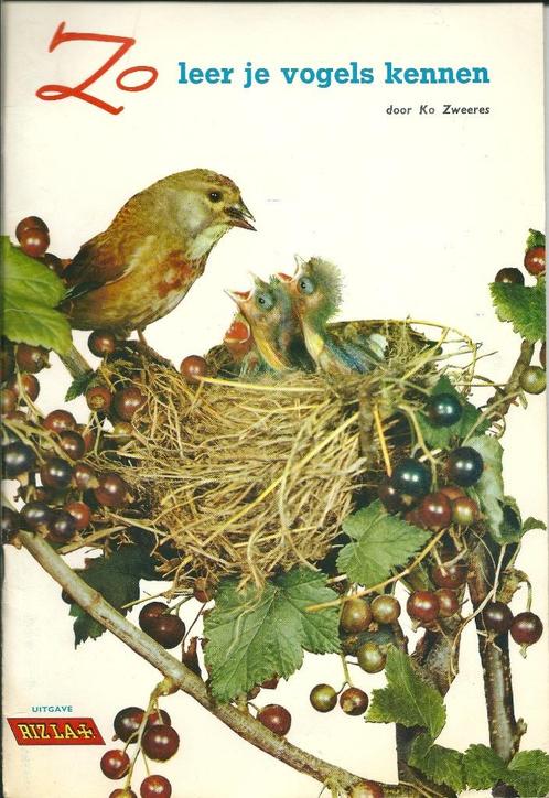 Zo leer je vogels kennen deel 1- Ko Zweeres uitgave Rizla+., Boeken, Dieren en Huisdieren, Zo goed als nieuw, Vogels, Verzenden