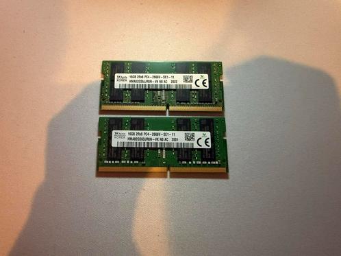 2 stuks 16GB RAM, DDR4, 2666V, 2Rx8, (32GB), Computers en Software, RAM geheugen, Zo goed als nieuw, Desktop, 16 GB, DDR4, Ophalen of Verzenden