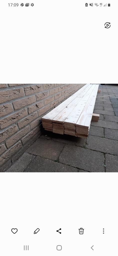 30 brede gladde panlatten achter gipsplaat of aftimmering, Doe-het-zelf en Verbouw, Hout en Planken, Zo goed als nieuw, Plank