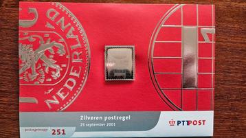 Zilveren postzegel  beschikbaar voor biedingen