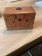 Oud houte bakje voor speelkaarten, Verzamelen, Speelkaarten, Jokers en Kwartetten, Ophalen of Verzenden, Gebruikt, Speelkaart(en)