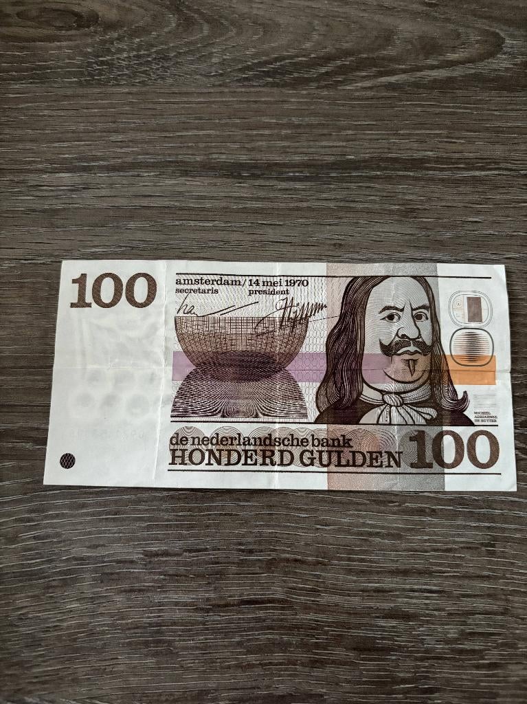 Biljet 100 gulden Michiel de Ruyter, 1970, Postzegels en Munten, Bankbiljetten | Nederland, 100 gulden, Ophalen of Verzenden
