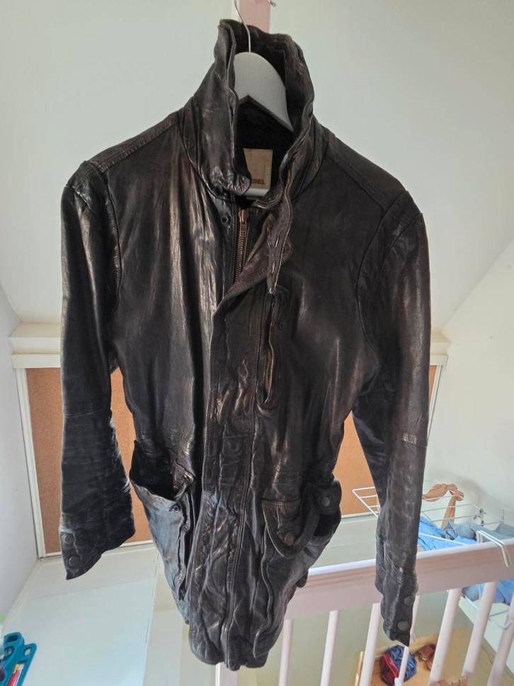 Diesel leren jack schaapsleer, Kleding | Heren, Jassen | Zomer, Gedragen, Overige maten, Zwart, Ophalen of Verzenden