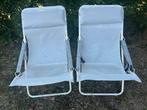 2 Lafuma tuinstoelen stoelen camping vintage wit inklapbaar, Caravans en Kamperen, Kampeermeubelen, Ophalen of Verzenden, Gebruikt