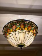 Zeer fraaie Art-Deco Tiffany hanglamp, Huis en Inrichting, Lampen | Plafondlampen, Tiffany, Gebruikt, Ophalen, Glas