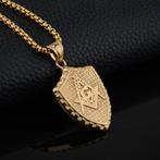 Verschillende vrijmetselaars kettinghanger met ketting., Ophalen of Verzenden, Nieuw, Goud, Overige materialen