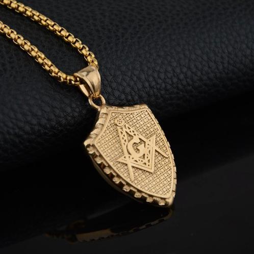 Verschillende vrijmetselaars kettinghanger met ketting., Sieraden, Tassen en Uiterlijk, Kettingen, Nieuw, Overige materialen, Goud
