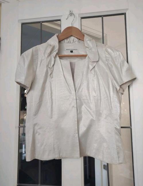 Natan stijlvolle zilver witte blouse maat M, Kleding | Dames, Blouses en Tunieken, Zo goed als nieuw, Maat 42/44 (L), Wit, Ophalen of Verzenden