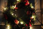 Vintage kerstkrans met verlichting, Ophalen of Verzenden, Gebruikt