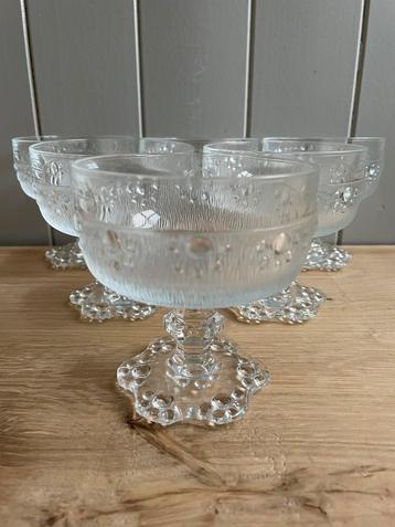 6 Vintage Masserini Barocco coupes glas glazen Italië 1970s beschikbaar voor biedingen