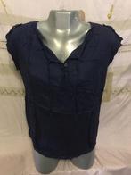 Fishbone blauwe blouse top maat M (3C1)