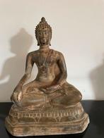 Prachtig antieke zittend op lotus Buddha beeld, ca. 1900, Antiek en Kunst, Antiek | Koper en Brons, Ophalen of Verzenden, Brons