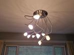 Lamp met kelkjes, Ophalen of Verzenden, Gebruikt, Glas, Minder dan 50 cm