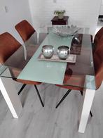 Te koop glazen eettafel, Huis en Inrichting, Tafels | Eettafels, Ophalen, 100 tot 150 cm, 50 tot 100 cm, Vier personen