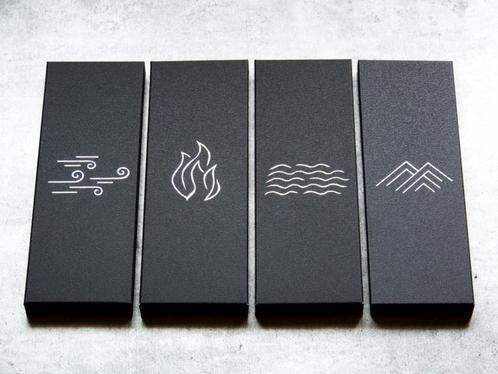 Elementen Handgegraveerde afbeelding op een metalen plaat, Antiek en Kunst, Kunst | Schilderijen | Modern, Verzenden