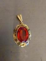 Gouden rode hanger - 14 karaat, Antiek en Kunst, Antiek | Goud en Zilver, Ophalen of Verzenden