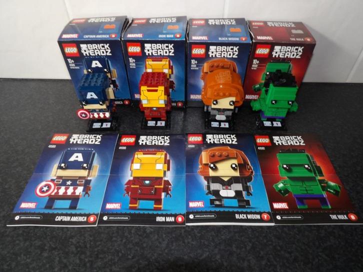 Als nieuw 4x Lego Brickheadz Marvel 41589, 41590, 41591, 415, Kinderen en Baby's, Speelgoed | Duplo en Lego, Zo goed als nieuw