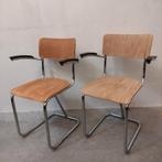 2 orginele oude Gispen stoelen model 207 vintage, Huis en Inrichting, Ophalen, Gebruikt