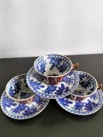 3 Antieke chinoiserie Batavia Brown kop en schotels, Ophalen of Verzenden, Zo goed als nieuw, Overige stijlen, Kop(pen) en/of Schotel(s)