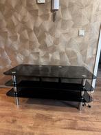 Zwart glas tv tafel, Huis en Inrichting, Ophalen of Verzenden, Minder dan 100 cm, 25 tot 50 cm, Glas