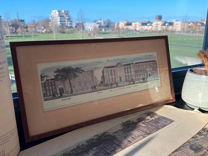 Set van 3 historische stadsgezichten van Den Haag, Huis en Inrichting, Woonaccessoires | Schilderijen, Tekeningen en Foto's, Gebruikt