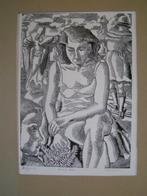Hubert Bekman (unframed) "Memento Mori" Houtgravure tekening, Antiek en Kunst, Kunst | Etsen en Gravures, Ophalen of Verzenden