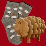 SCHAAPJES SOKKEN + ONDERZETTERS SCHAAP (HOUT), Ophalen of Verzenden, Nieuw