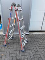 Hymer telescoopladder 45, Gebruikt, Ophalen of Verzenden, Ladder, Opvouwbaar of Inschuifbaar