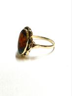 14k gouden ring met een mosagaat, Ophalen of Verzenden, Zo goed als nieuw, 17 tot 18, Met edelsteen