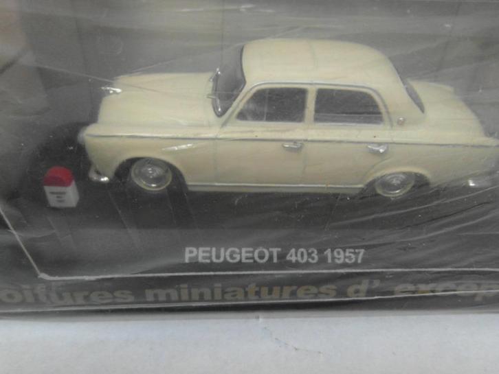 2x Peugeot 403 Sedan 4 deurs  1:43  ( Prijs per stuk), Hobby en Vrije tijd, Modelauto's | 1:43, Zo goed als nieuw, Auto, Overige merken