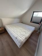 Mooie Hästens bed met beige ruitpatroon, Ophalen, Gebruikt, Tweepersoons, Overige maten