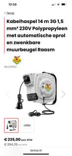 Kabelhaspel met oprolmechanisme, Auto diversen, Ophalen of Verzenden, Nieuw