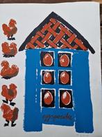 Zeefdruk op papier, origineel met Nummer, Antiek en Kunst, Kunst | Litho's en Zeefdrukken, Ophalen of Verzenden