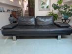 Rolf Benz 6600 leren zwarte 3 zits bank., Huis en Inrichting, Banken | Bankstellen, Ophalen, Gebruikt, Minder dan 75 cm, Design