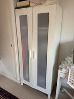 kledingkast wit met melkglas, Huis en Inrichting, Kasten | Kledingkasten, Gebruikt, Glas, 150 tot 200 cm, 50 tot 75 cm