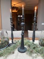 Set van 3 landelijke kandelaars van PMR aura peeperkorn, Ophalen of Verzenden, Gebruikt, Hout, Minder dan 25 cm