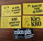 4571 Vintage KRO EN KRO MICRO GIDS Stickers 5 stuks, Ophalen of Verzenden, Gebruikt, Gebruiksvoorwerp