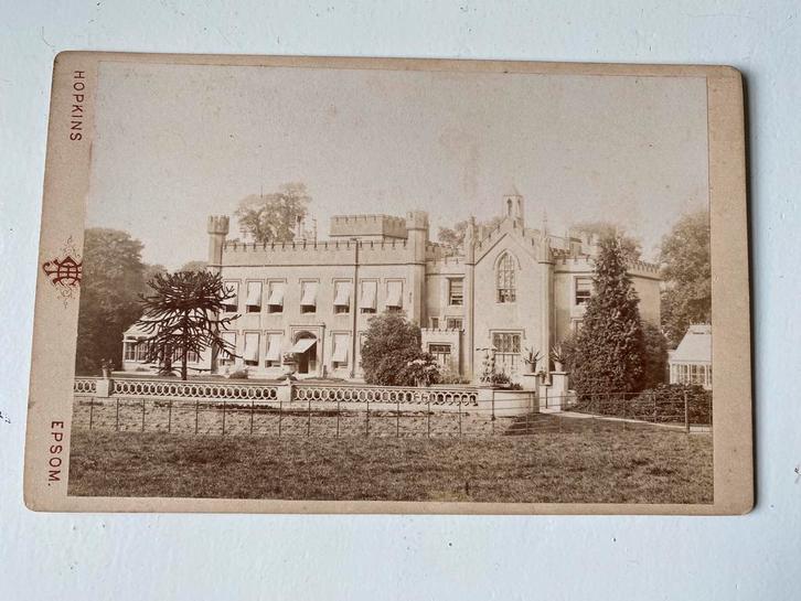 Kabinetkaart | Ewell Castle Epsom Engeland, Verzamelen, Foto's en Prenten, Gebruikt, Foto, Gebouw, Voor 1940, Verzenden
