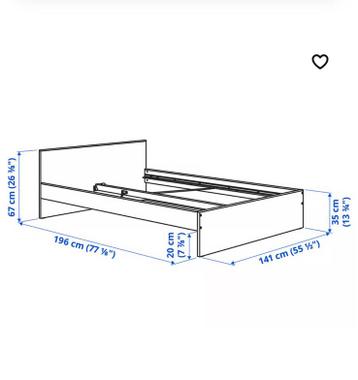 IKEA bedframe + matress - afbeelding 5