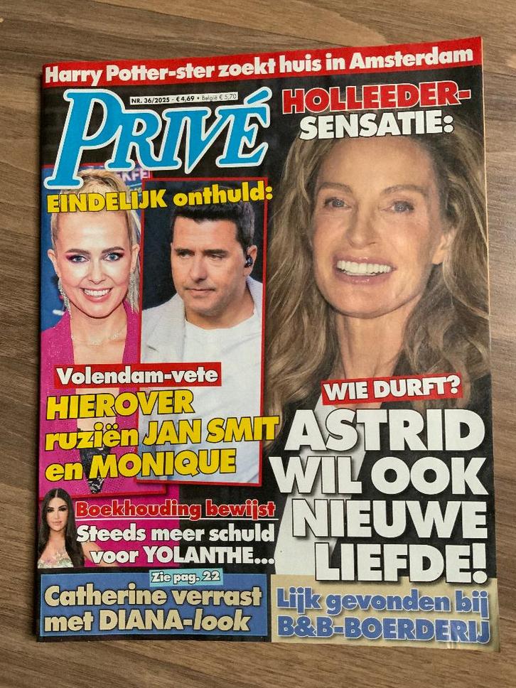 Tijdschrift Prive 36 2025 - Astrid Holleeder, Boeken, Tijdschriften en Kranten, Zo goed als nieuw, Gossip of Showbizz, Verzenden