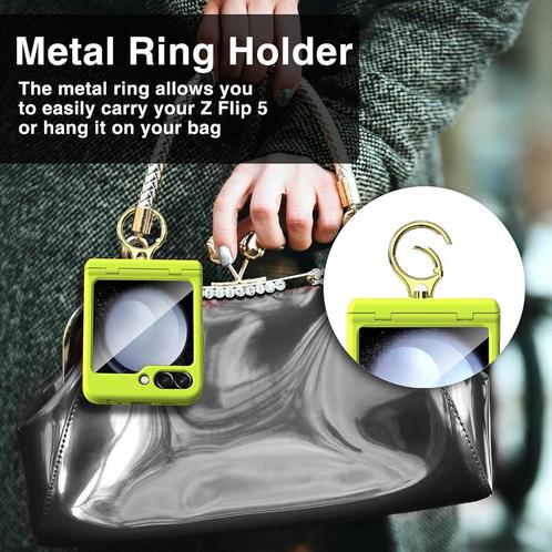 Hoesje voor Galaxy Z Flip 5 met Ringhouder en Scharnierbesch, Telecommunicatie, Mobiele telefoons | Hoesjes en Frontjes | Samsung