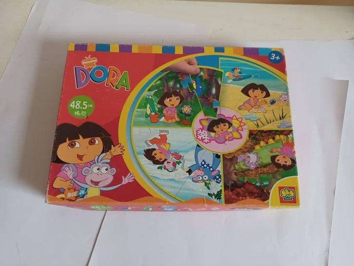 dora vloerpuzzel rond, Kinderen en Baby's, Speelgoed | Kinderpuzzels, Gebruikt, 4 tot 6 jaar, 10 tot 50 stukjes, Ophalen of Verzenden