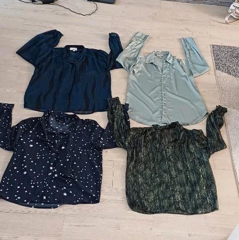 Blauwe+groene blouses + groen tuniek, H&M/Shoeby/Only, mt 38, Kleding | Dames, Blouses en Tunieken, Zo goed als nieuw, Maat 38/40 (M)