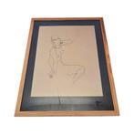 Vintage Chinese tekening van naakte dame, 2e helft 20e eeuw, Ophalen of Verzenden
