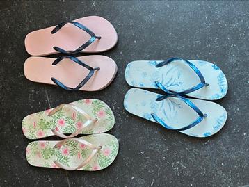 3 paars teenslippers 38/39 opsturen is geen probleem beschikbaar voor biedingen