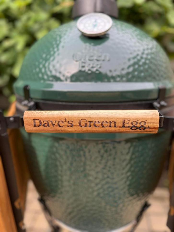 Gepersonaliseerde Green Egg handgreep, Tuin en Terras, Houtskoolbarbecues, Zo goed als nieuw, Ophalen of Verzenden
